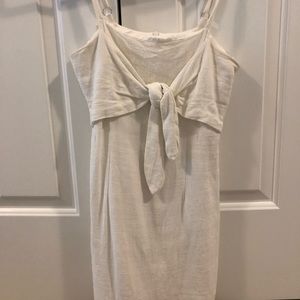 White fox white tie dress